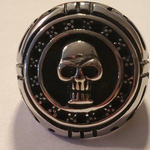 MEN'S GOTHIC BIKER SKULL RING